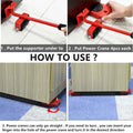 Instructions on how to use a power crane tool with text and images of the tool in action.