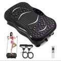Black vibration plate with accessories on a white background